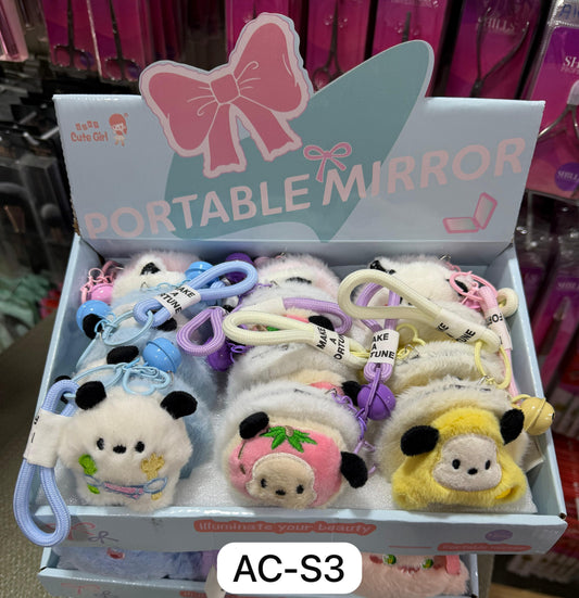 🎀 Cute Mirror Plush Keychain