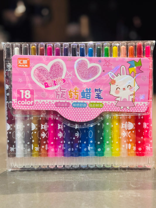 🎀 Erasable Twist Crayons - 18 Colors