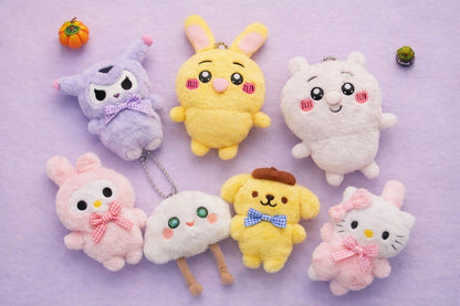🎀Kawaii Plush Character Keychains – Soft Toy Bag Charms