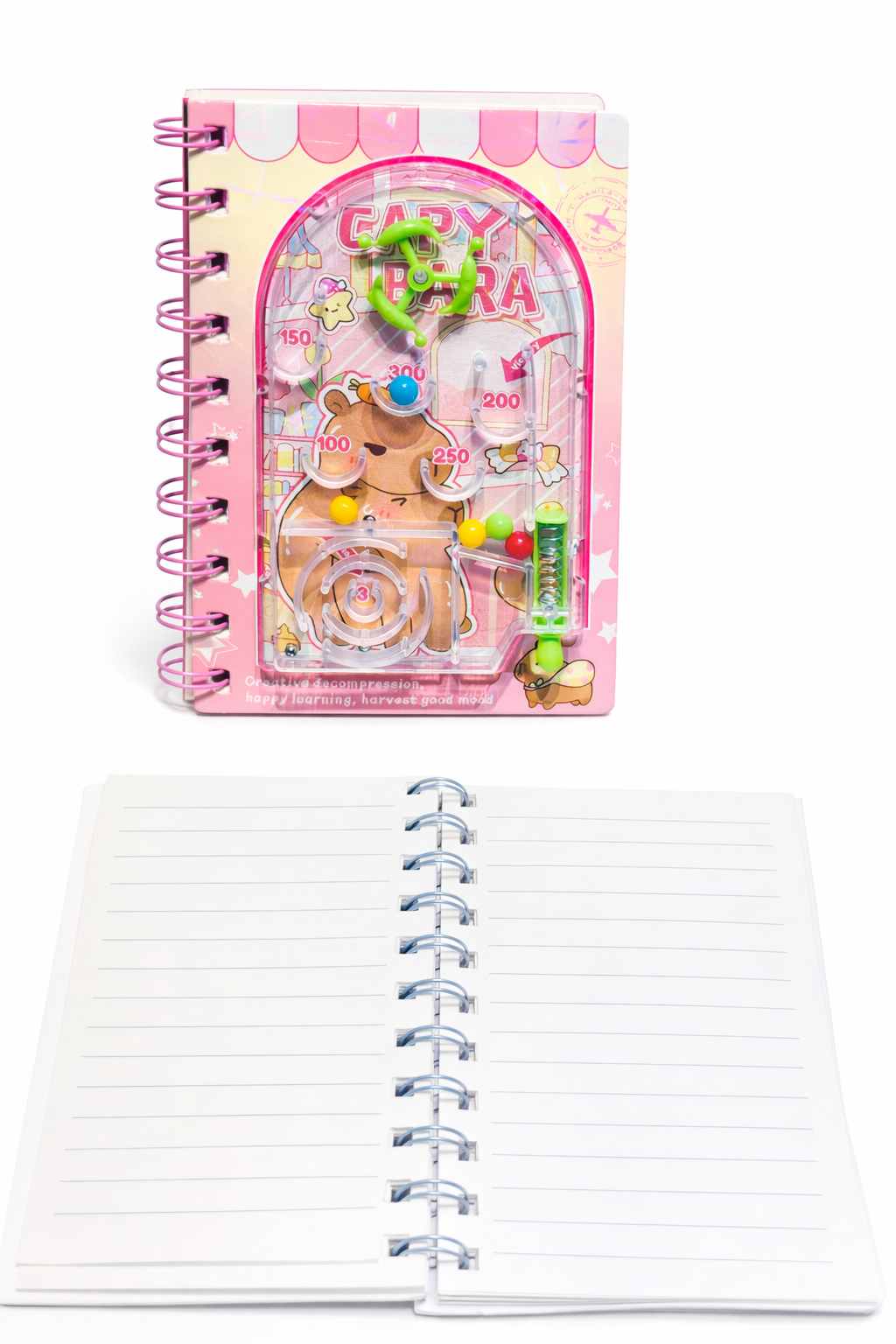🎀 Butter Bear & Capybara Mini Pinball Notebook