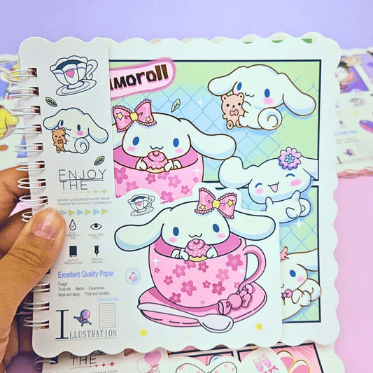 🎀 Sanrio Character Spiral Notebook – Scallop Edge Design