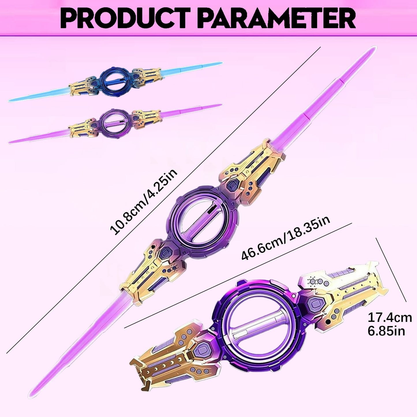 🎀 Light Up Rotating Double-Edged Sword Toy