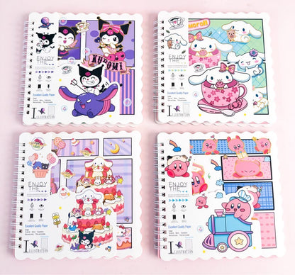 🎀 Sanrio Character Spiral Notebook – Scallop Edge Design