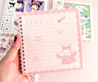 🎀 Sanrio Character Spiral Notebook – Scallop Edge Design