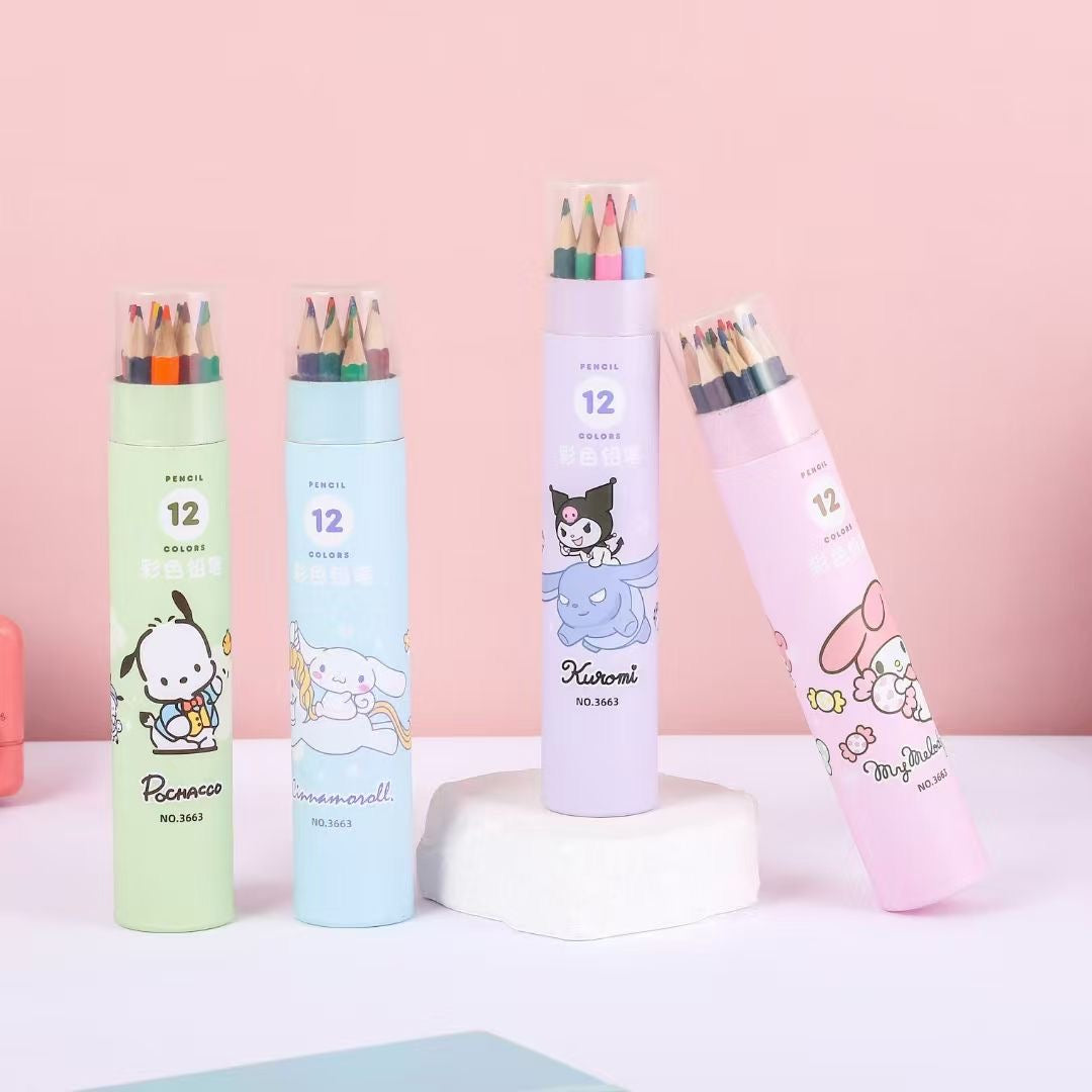 🌸 Kawaii 12-Colour Mini Pencil Set