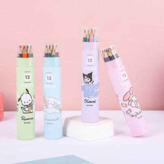 🌸 Kawaii 12-Colour Mini Pencil Set