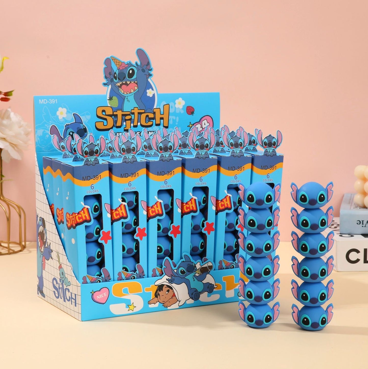 🎀 Stitch 6 color Highlighter Pen