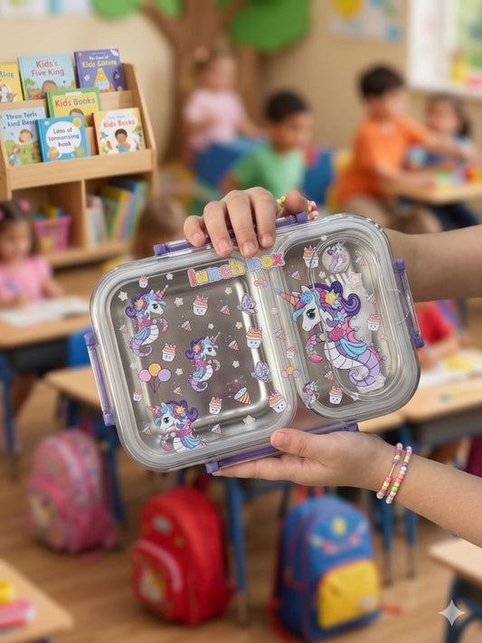 Unicorn Theme 2 Grid Lunch Box
