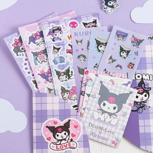 🎀 Sanrio Kuromi Sticker Set – 9-Piece Pack