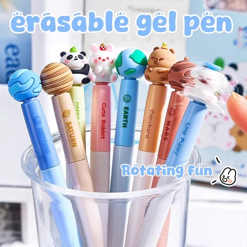🎀 Cute Furry Friends Erasable Gel Pen Set (Pack of 4)