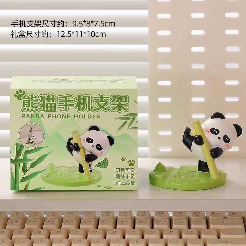 🎀 Cute Panda Handmade Resin Phone Stand