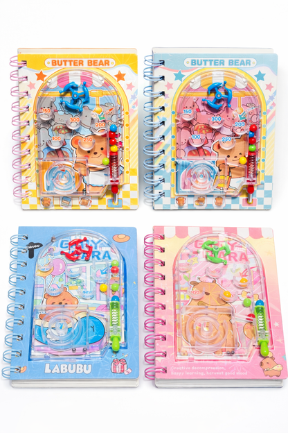 🎀 Butter Bear & Capybara Mini Pinball Notebook