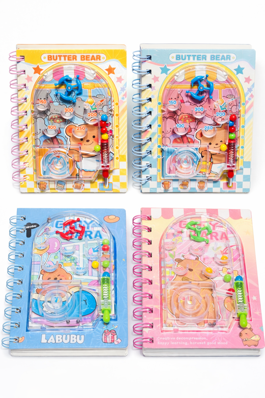 🎀 Butter Bear & Capybara Mini Pinball Notebook