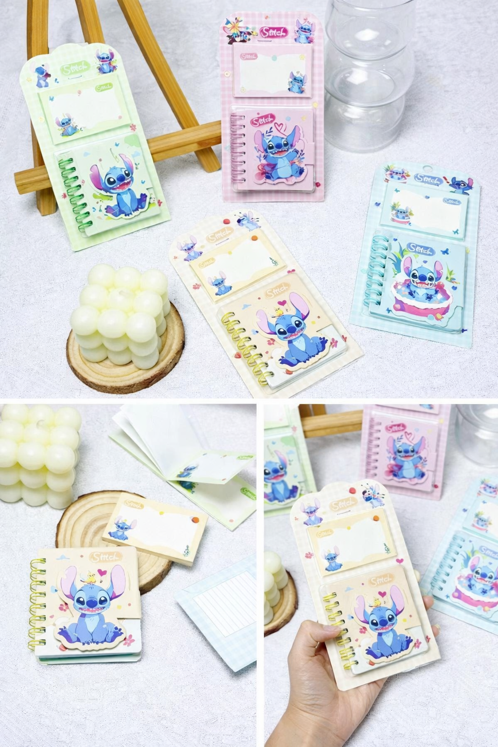 🌸Stitch Mini Combo Spiral Notebook & Sticky Note