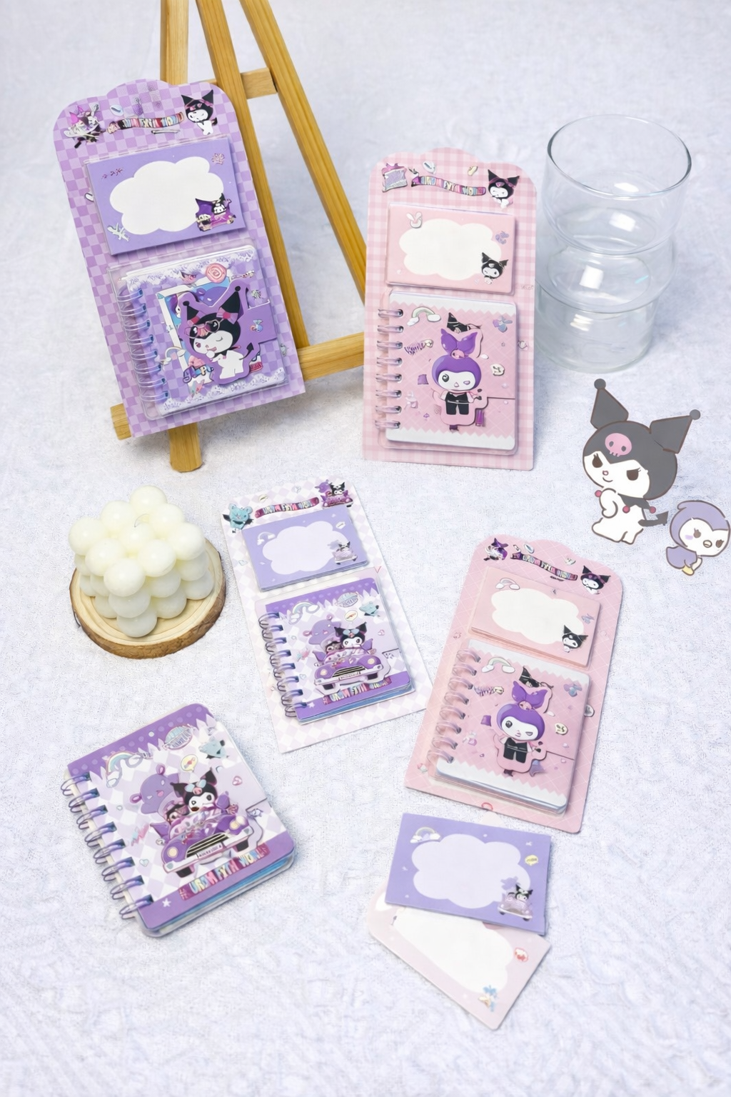 🌸Kuromi Mini Combo Spiral Notebook & Sticky Note Set