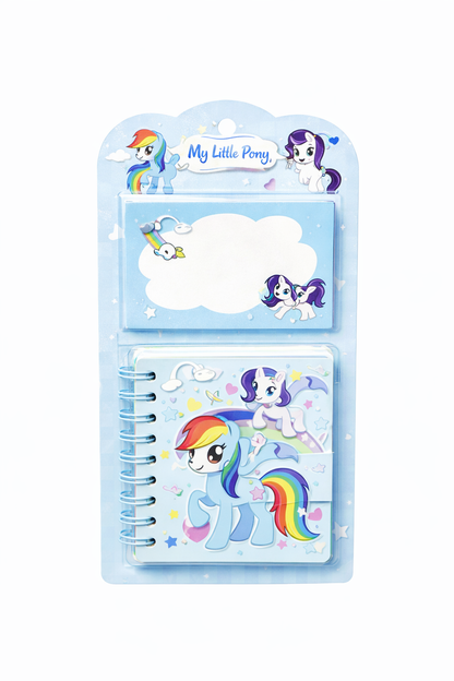 🌸Cute Pony Mini Combo Spiral Notebook & Sticky Note Set