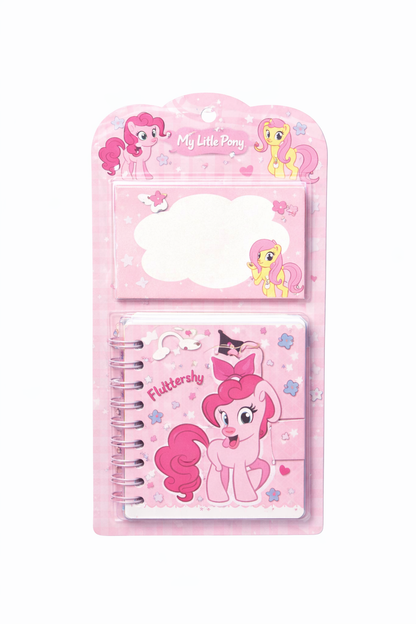 🌸Cute Pony Mini Combo Spiral Notebook & Sticky Note Set
