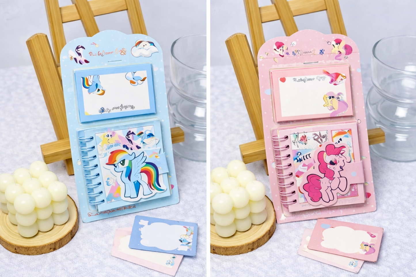 🌸Cute Pony Mini Combo Spiral Notebook & Sticky Note Set
