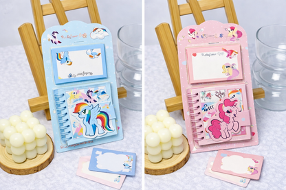 🌸Cute Pony Mini Combo Spiral Notebook & Sticky Note Set