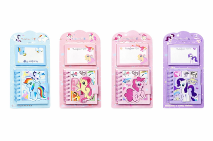 🌸Cute Pony Mini Combo Spiral Notebook & Sticky Note Set