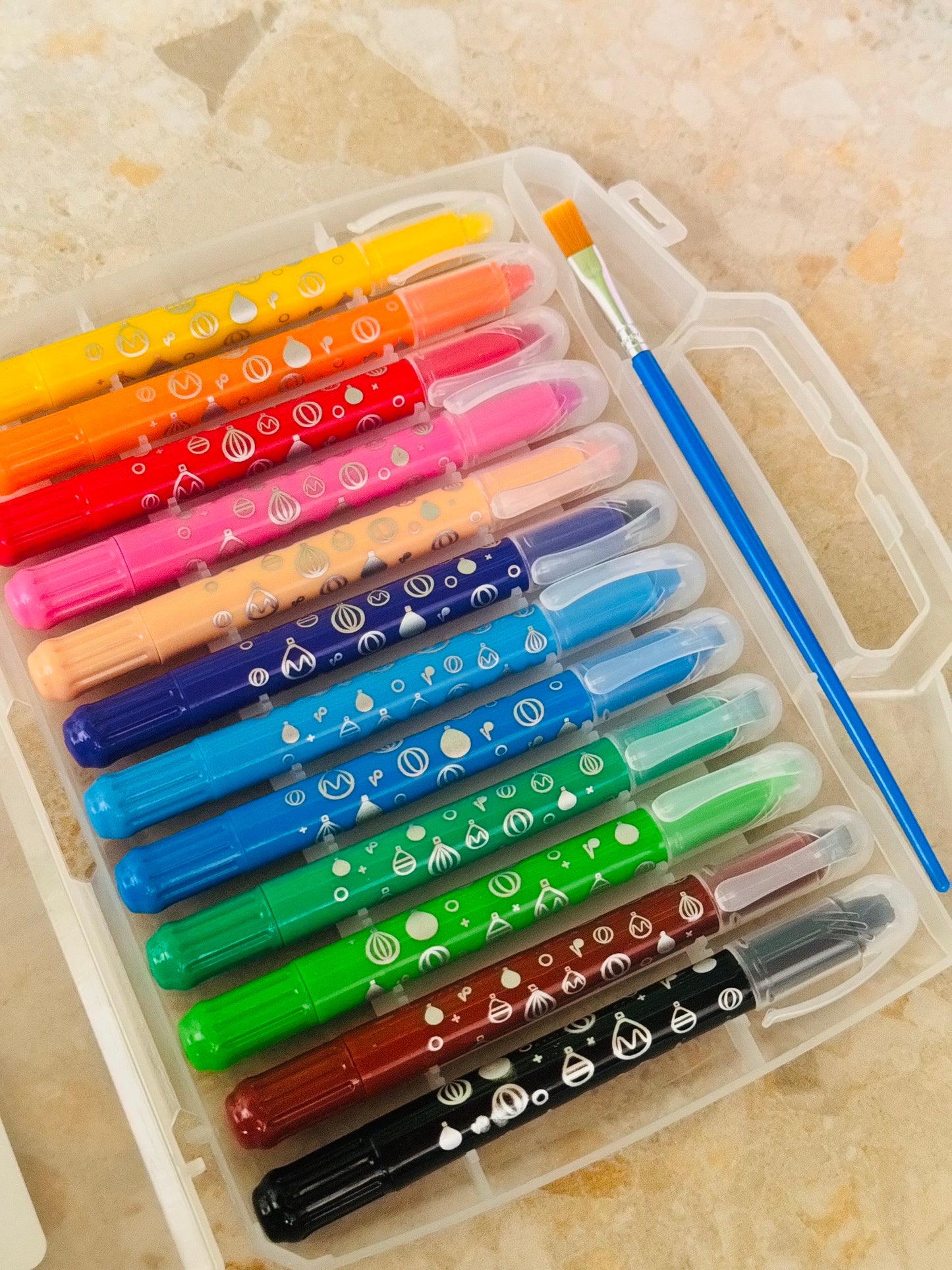 🎀 12-Color Washable Silky Crayon & Watercolor Set with Brush
