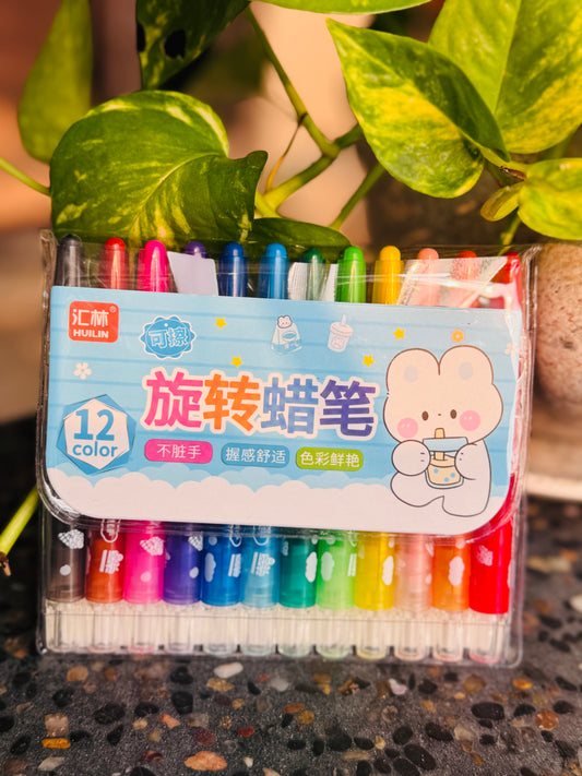 🎀 Erasable Twist Crayon-12 Colors
