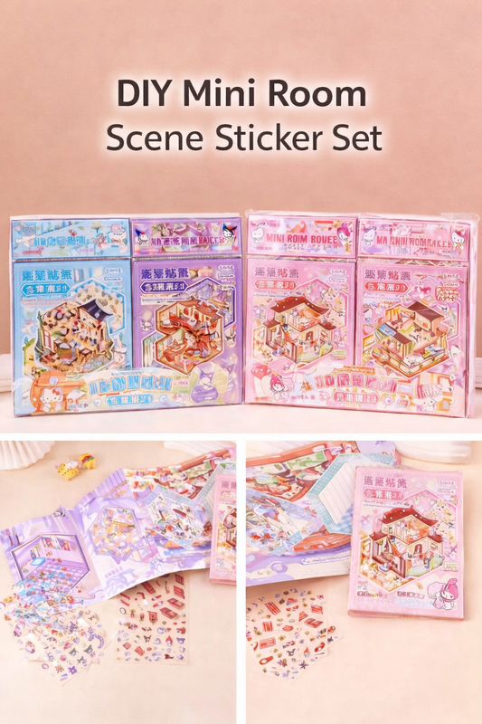🎀 DIY Mini Room Scene Sticker Set