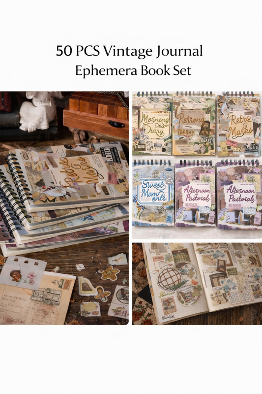 🎀 Vintage Journal Sticker Book Set