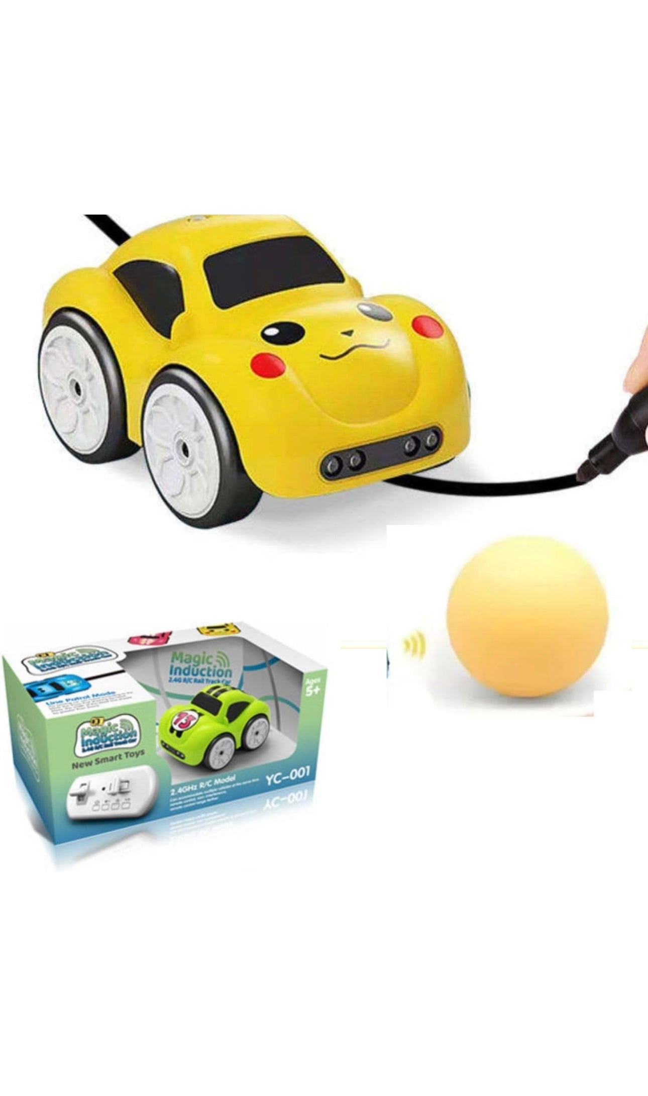 🎀 Magic Induction Rail Track Follow and Track Remote Control Car