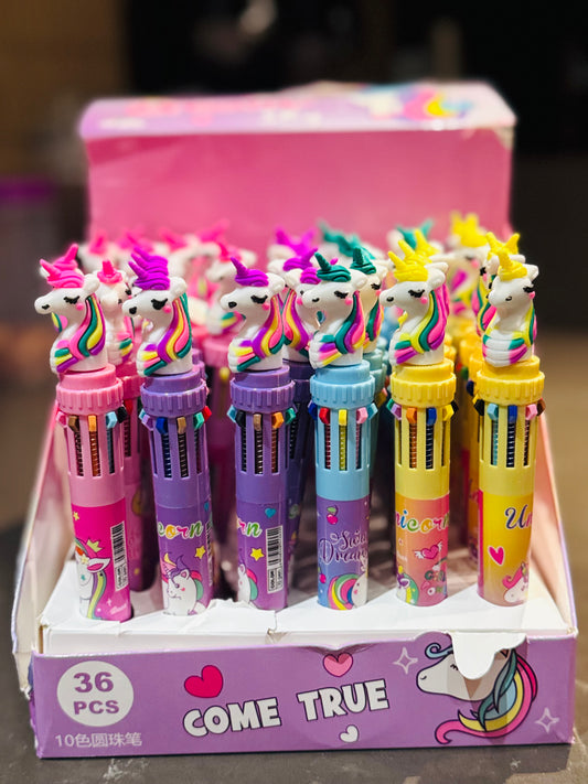 🎀 Unicorn Design 10 Color Pen 🌈🦄
