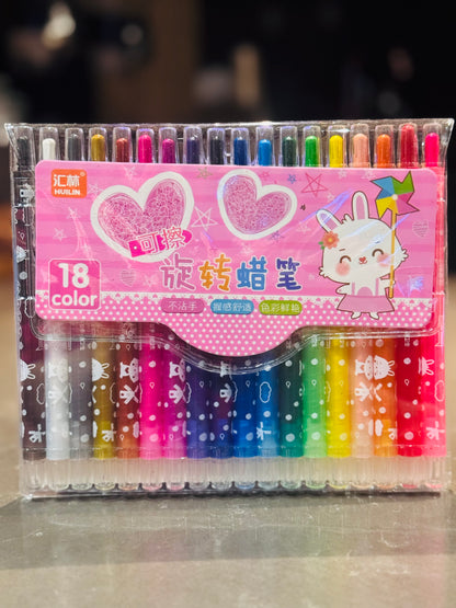 🎀 Erasable Twist Crayons - 18 Colors