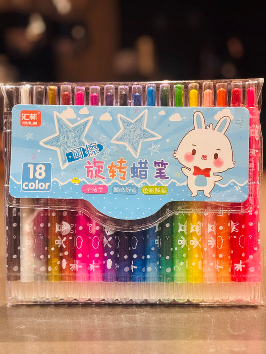 🎀 Erasable Twist Crayons - 18 Colors