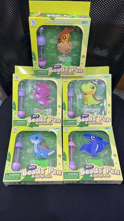 🎀 🦖✨ DIY Dinosaur Beads Pen Craft Kit – Creative Fun Collection