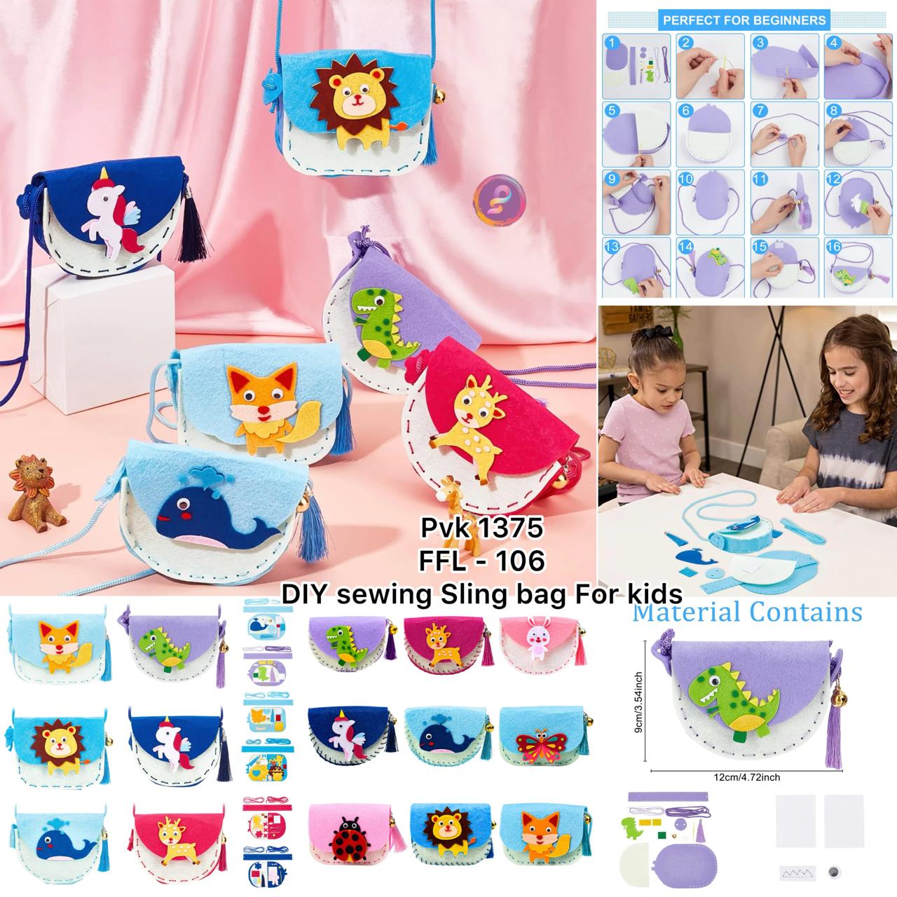 🎀 DIY Kids Sewing Sling Bag Kit