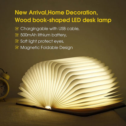 🎀 Wooden Book-Shaped LED Lamp – Aesthetic Light for Cozy Spaces ✨📖