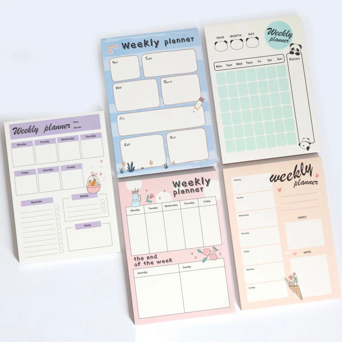 🌸Pastel Weekly Planner Notepad Set