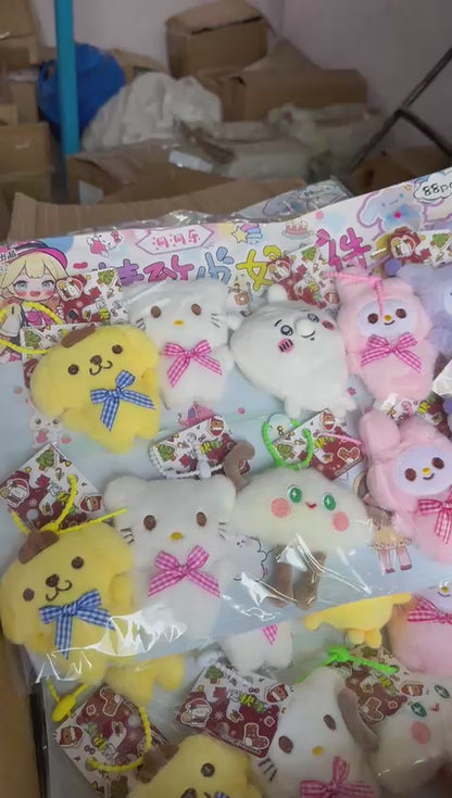 🎀Kawaii Plush Character Keychains – Soft Toy Bag Charms